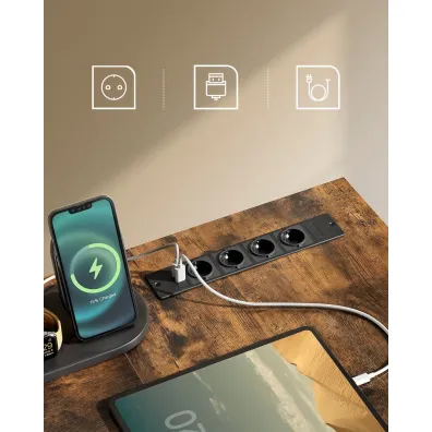 Songmics Narożne biurko z oświetleniem LED brązowe Songmics Narożne biurko z oświetleniem LED brązowe