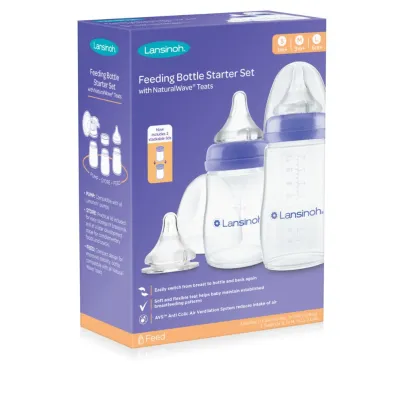 Lansinoh Zestaw startowy - Butelki do karmienia ze smoczkami NaturalWave 160 ml + 240 ml Lansinoh Zestaw startowy - Butelki do karmienia ze smoczkami NaturalWave 160 ml + 240 ml