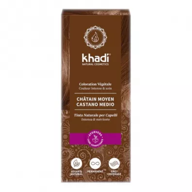 Khadi Natural Hair Colour henna do włosów Średni Brąz 100 g Khadi Natural Hair Colour henna do włosów Średni Brąz 100 g