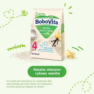 BoboVita Kaszka mleczno-ryżowa wanilia po 4 miesiącu 230 g BoboVita Kaszka mleczno-ryżowa wanilia po 4 miesiącu 230 g