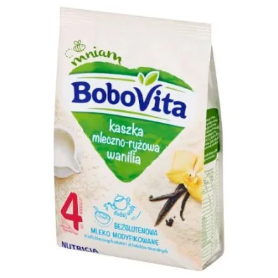 BoboVita Kaszka mleczno-ryżowa wanilia po 4 miesiącu 230 g BoboVita Kaszka mleczno-ryżowa wanilia po 4 miesiącu 230 g