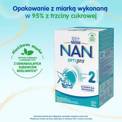 Nestle Nan Optipro 2 Mleko następne dla niemowląt po 6 miesiącu 800 g Nestle Nan Optipro 2 Mleko następne dla niemowląt po 6 miesiącu 800 g