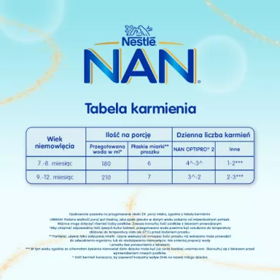 Nestle Nan Optipro 2 Mleko następne dla niemowląt po 6 miesiącu 800 g Nestle Nan Optipro 2 Mleko następne dla niemowląt po 6 miesiącu 800 g