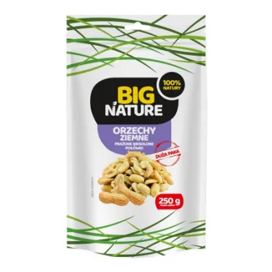Big Nature Orzechy ziemne prażone niesolone połówki 250 g Big Nature Orzechy ziemne prażone niesolone połówki 250 g