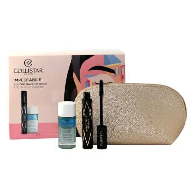 Collistar Zestaw Tusz do rzęs Impeccable Ultra Black + Płyn do demakijażu Bi-Phase + Kosmetyczka 12 ml + 35 ml Collistar Zestaw Tusz do rzęs Impeccable Ultra Black + Płyn do demakijażu Bi-Phase + Kosmetyczka 12 ml + 35 ml