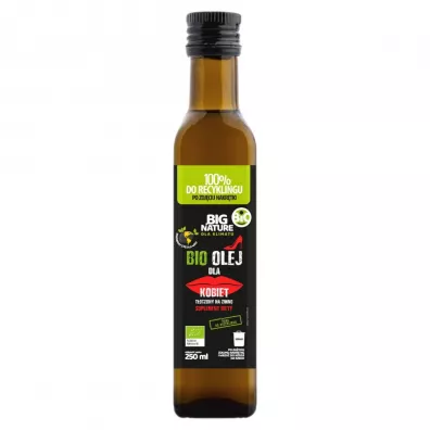 Big Nature Olej dla kobiet tłoczony na zimno - suplement diety 250 ml Bio Big Nature Olej dla kobiet tłoczony na zimno - suplement diety 250 ml Bio