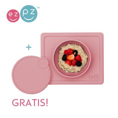 Ezpz Silikonowa miseczka z podkładką 2w1 Mini Bowl + pokrywka GRATIS pastelowy róż Ezpz Silikonowa miseczka z podkładką 2w1 Mini Bowl + pokrywka GRATIS pastelowy róż