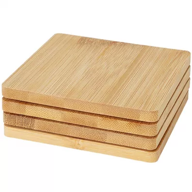 Excellent Houseware Komplet kwadratowych podstawek bambusowych 4 szt. Excellent Houseware Komplet kwadratowych podstawek bambusowych 4 szt.
