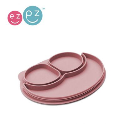 Ezpz Silikonowy talerzyk z podkładką mały 2w1 Mini Mat + pokrywka GRATIS pastelowy róż Ezpz Silikonowy talerzyk z podkładką mały 2w1 Mini Mat + pokrywka GRATIS pastelowy róż