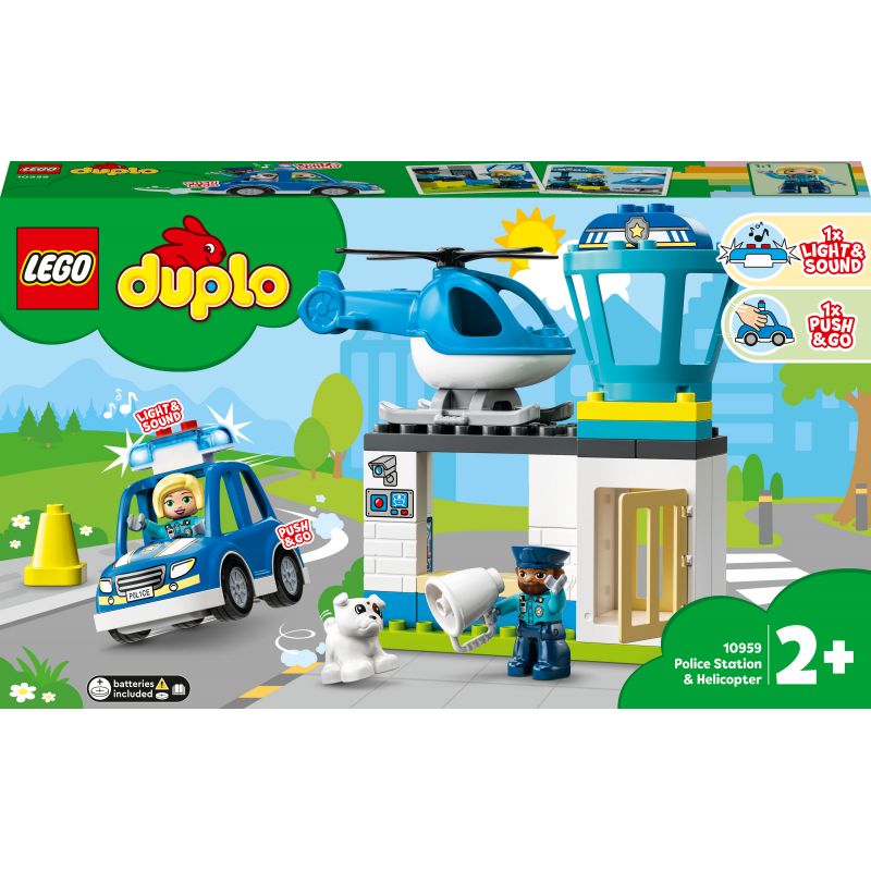 pin gift skrive LEGO DUPLO Posterunek policji i helikopter 10959 klocki - sklep Bee.pl