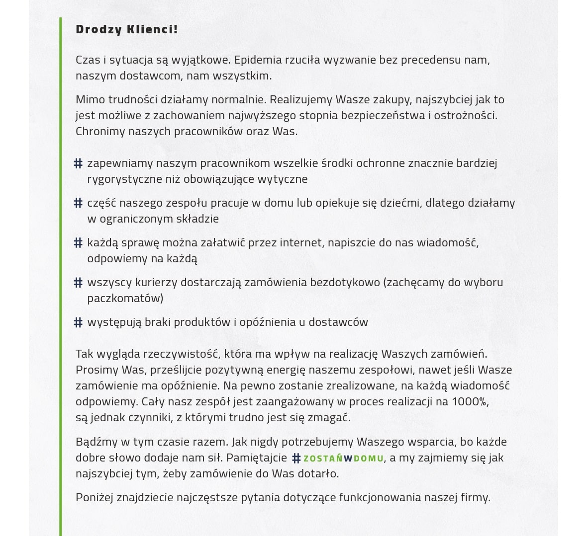 Funkcjonowanie Bee.pl w czasie epidemii