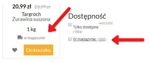 Dost�pno�� produkt�w na magazynie