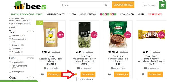 Dodawanie do schowka z listy produkt�w