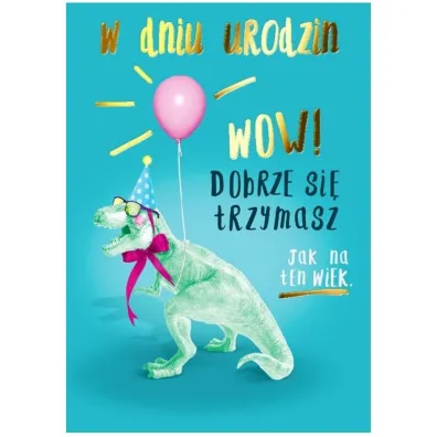 Kukartka Karnet B6 PP-2131 Urodziny dinozaur