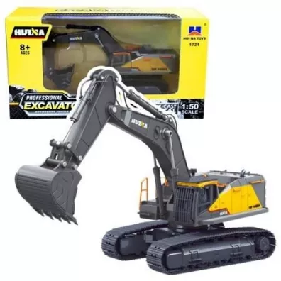 Koparka g�sienicowa metalowa czarna 1:50 LeanToys