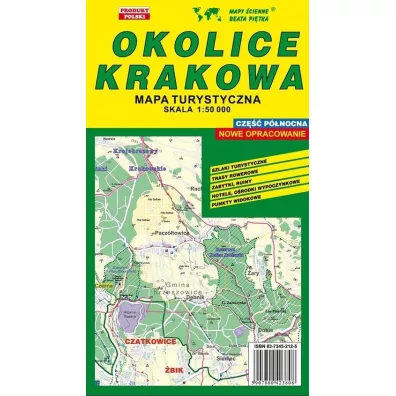 Okolice Krakowa P�n. 1: 50 000 mapa turystyczna