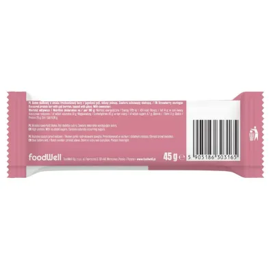 Purella Superfoods baton proteinowy beza truskawkowa 45 g
