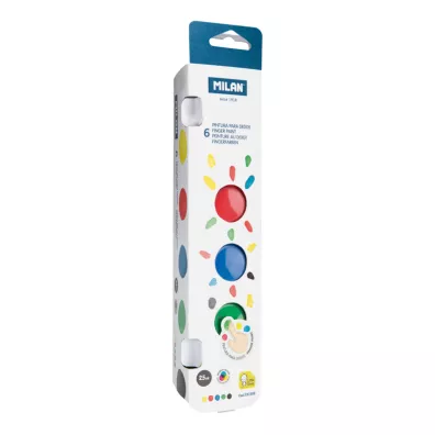 Milan Farby do malowania palcami 6 kolor�w, 25 ml