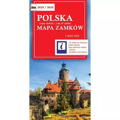 Polska mapa zamkw 2025/2026 1:800 000