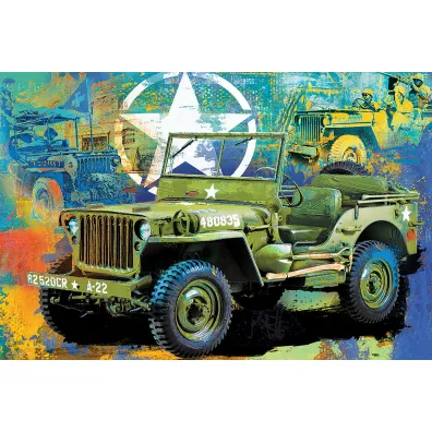 Puzzle 550 el. Military Jeep - Tin metal box Eurographics