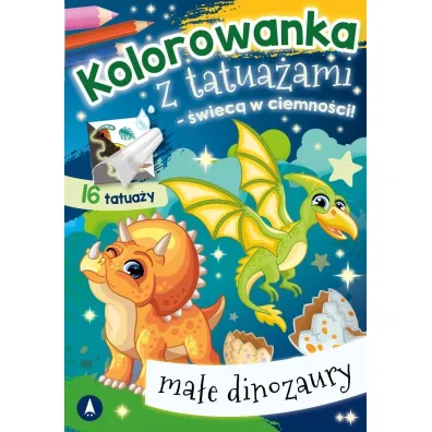 Malowanka A5 Kolorowanka z tatua�ami   �wiec� w ciemno�ci  Ma�e dinozaury SKRZAT 079760 SK