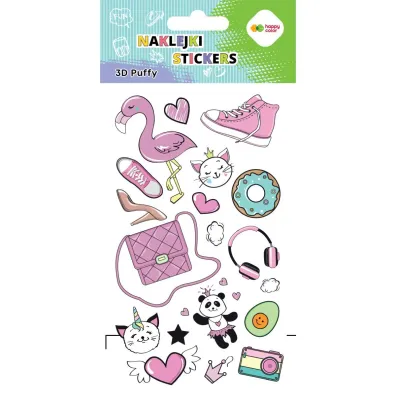 Happy Color Naklejki 3D PUFFY-Funky Pink 10x20cm