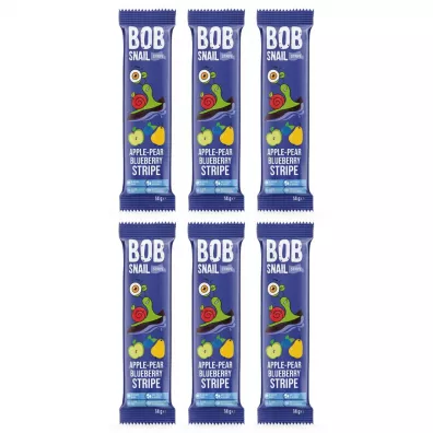 Bob Snail Przekska jabkowo-gruszkowo-borwkowa bez dodatku cukru Zestaw 6 x 14 g