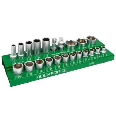 Rockforce / Wmc Rockforce nasadki kr�tkie 6-k�t. 1/2" 10-32mm /wk�adka/p�ka 22 szt.