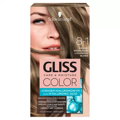 Schwarzkopf Gliss Color krem koloryzuj�cy do w�os�w 8-1 Ch�odny �redni Blond