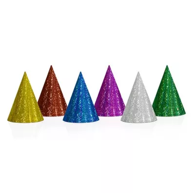 PartyDeco Czapeczki papierowe holograficzne 20 szt.