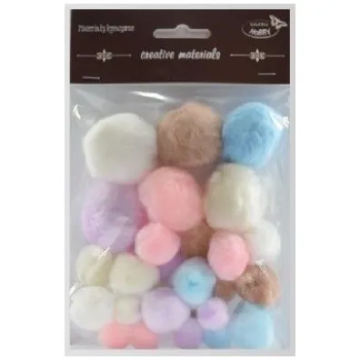 Galeria Hobby Pompony pastelowe 15mm-40mm