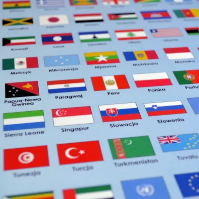 �wiat Polityczny z flagami 1:70 000 000 mata