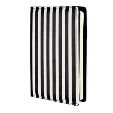Drops Office Collection Planner 2026 dzienny A5 Print Stripes na gumk� w pasy czarno-bia�y