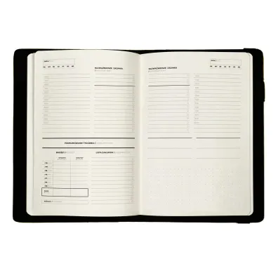 Drops Office Collection Planner 2026 dzienny A5 Print Stripes na gumk� w pasy czarno-bia�y