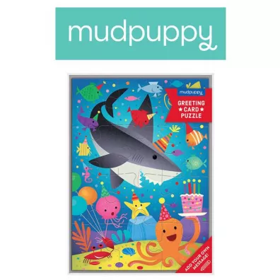 Mudpuppy Puzzle-kartka z �yczeniami 12 el. Kosmos/Rekin mix