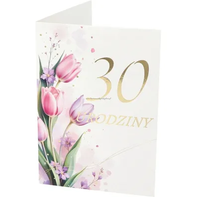Karnet B6 30 Urodziny, kwiaty RU-011