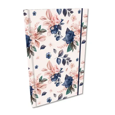 Bee-bee Notes A5 z gumk� Soft Touch Niebieskie R�e kratka