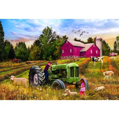 Puzzle 550 el. Vintage Tractor Shaped - Tin metal box Eurographics