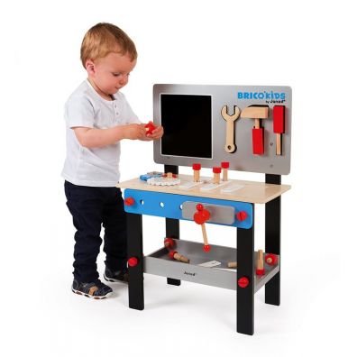 Stolik warsztat drewniany magnetyczny z 24 elementami Brico `Kids Janod