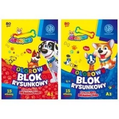Blok kolorowy A3/15K barwiony (10 szt) ASTRA