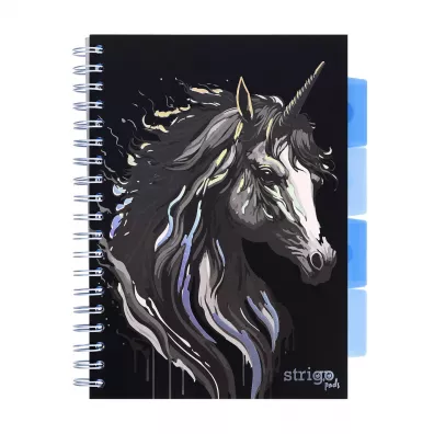 Koozeszyt Strigo B5 Project Book Unicorn czarny w kratk