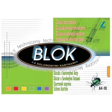 Kreska Blok techniczny z kolorowymi kartkami A-4/10