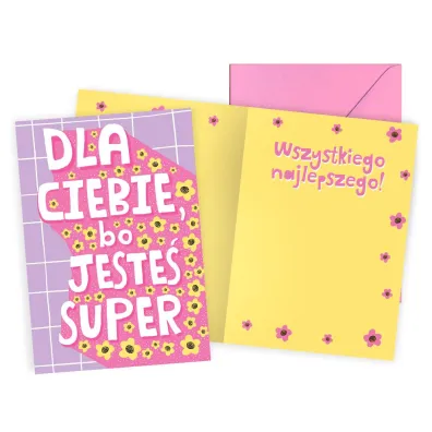 Kukartka Karnet PR Urodziny - Dla Ciebie, bo jeste� super PR-592