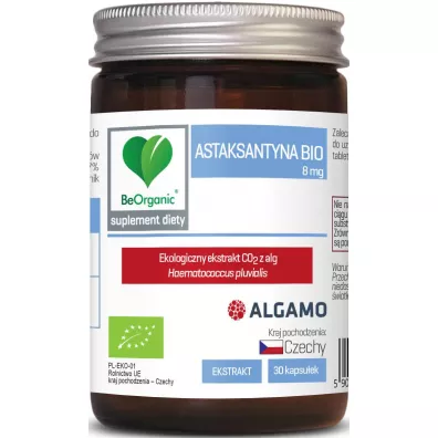 Be Organic Astaksantyna ekstrakt 8 mg Suplement diety 30 kaps. Bio