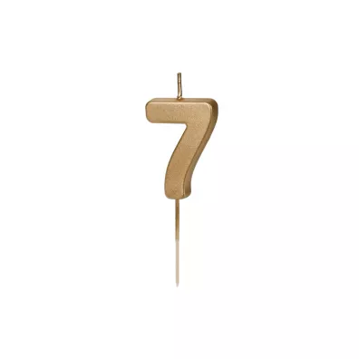 PartyDeco �wieczka urodzinowa 7 z�ota 4.5cm