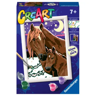 Malowanie po numerach CreArt - Konie o p�nocy Ravensburger