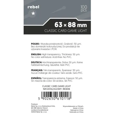 Rebel Koszulki na karty Classic Card Game 100 szt.