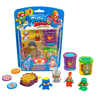 Super Zings. Seria 4. Figurki + 2 pojazdy z wyrzutni� + 6 dysk�w