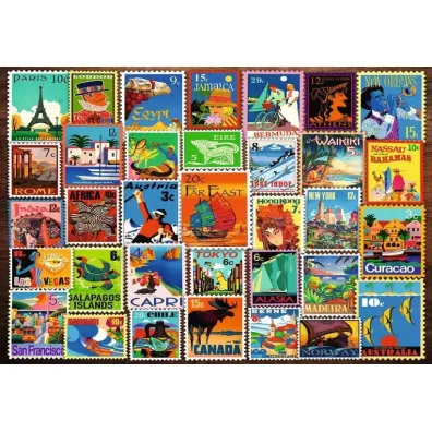 Puzzle 200 el. XL Znaczki pocztowe Ravensburger