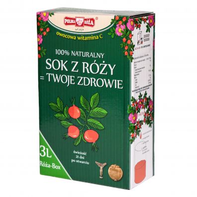 Polska Róża 100% naturalny sok z róży Box (witamina C) 3 l
